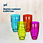 LIVIVO Set of 4 Colourful Plastic Drink Tumblers w/ Swirl Design - Stackable Glasses for Summer Picnics, BBQ & Poolside Parties