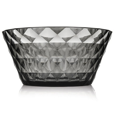 LIVIVO Set of 4 Plastic Serving Bowls - Reusable, Strong & Durable Plastic Diamond Prism Design Bowls - For BBQ & Parties