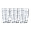 LIVIVO Set of 6 Clear Plastic Drink Tumblers Glasses - 700ml Acrylic Party & Picnic Tumbler Glasses with Swirl Design