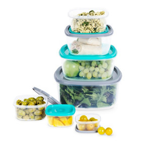LIVIVO Set of 7 Food Storage Containers Set with Lids - Plastic Containers, BPA Free & Space Saving Canisters