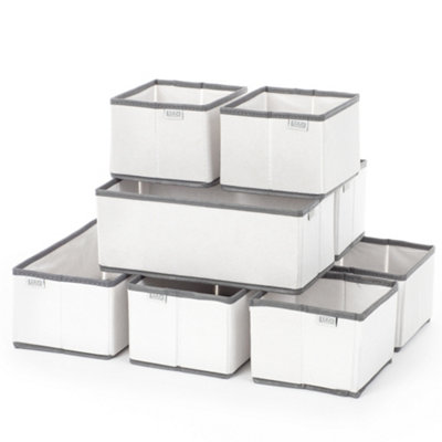 Fabric Storage Box Storage Bins With Handle Drawer Organizer With Lid  Folding Storage Bins Box For Socks, Underwear, Bras, 2 Big Drawers 2 Big  Drawers