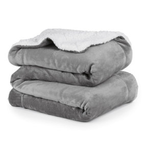LIVIVO Sherpa Throw Reversible Luxury Fleece Warm Blanket Home Sofa Bed Double