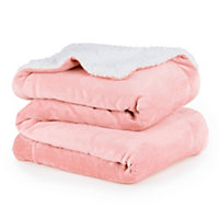 LIVIVO Sherpa Throw Reversible Luxury Fleece Warm Blanket Home Sofa Bed Single