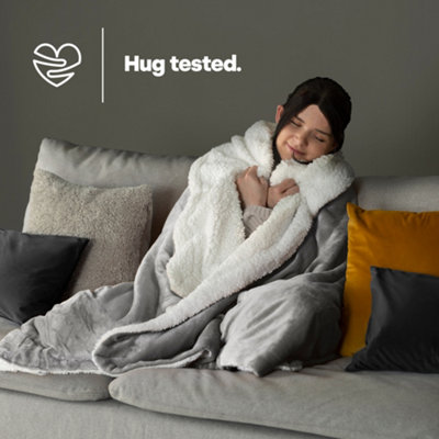 LIVIVO Sherpa Throw Reversible Luxury Fleece Warm Blanket Home Sofa Bed  Single