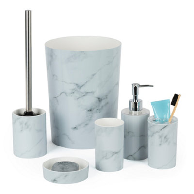 LIVIVO Stylish 6pc Bathroom & Sink Accessory Set, Modern Vanity 