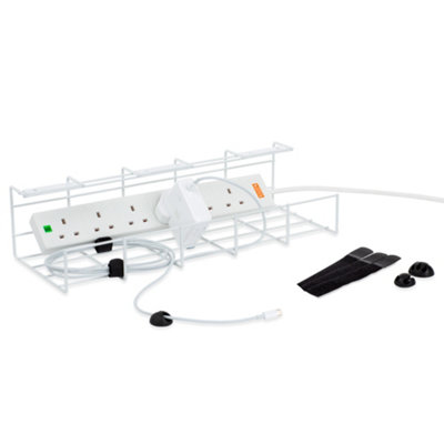LIVIVO Under Desk Cord Organizer for Wire Management, Metal Wire Cable