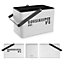 LIVIVO Vintage Metal Housekeeping Storage Box, Cleaning Caddy - Removable Top Tier Tray - White/Grey