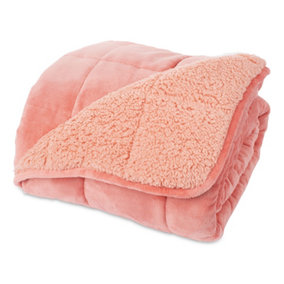 LIVIVO Warm Weighted Blanket 6.8kg - Great for Adult Therapy, Insomnia, Anxiety, Autism, Calming Stress Relief - Pink, 120x180cm