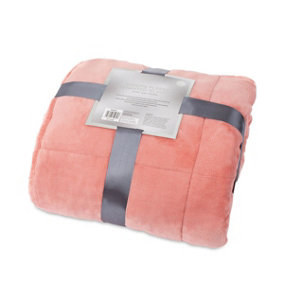 LIVIVO Warm Weighted Blanket 9kg - Great for Adult Therapy, Insomnia, Anxiety, Autism, Calming Stress Relief - Pink, 150x200cm