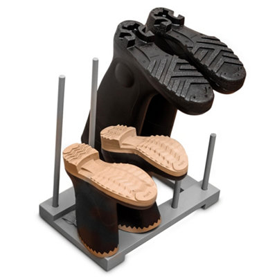 LIVIVO Wellington Boot Holder Rack - Indoor/Outdoor Storage Organiser (Grey)