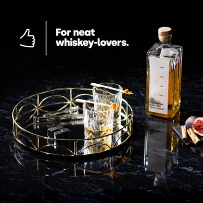 LIVIVO Whisky Stones and Glass Set in a Stylish Wooden Box