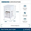LIVIVO Wooden Bedside Cabinets - 1 Drawer & 1 White Wicker Storage Baskets (Set of 2) - 44.5x28x31