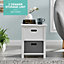 LIVIVO Wooden Storage Cabinet Unit with 2 Drawers - Bedside Shelf Organiser for Living Room, Bathroom & Bedroom - White/Grey