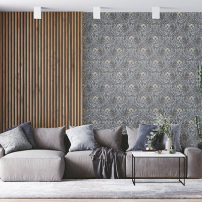 Llewelyn-Bowen Off The Wall Blue Floral LB25100 Wallpaper