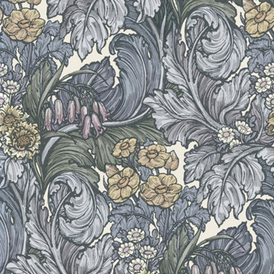Llewelyn-Bowen Off The Wall Blue Floral LB25135 Wallpaper
