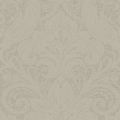 Llewelyn-Bowen Off The Wall Flock Beige Damask LB25171 Wallpaper