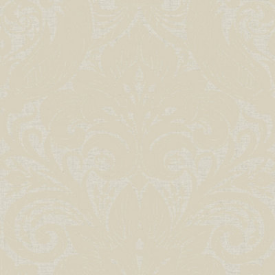 Llewelyn-Bowen Off The Wall Flock Beige Damask LB25172 Wallpaper
