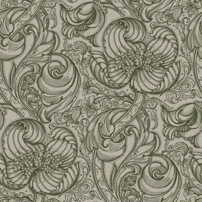 Llewelyn-Bowen Off The Wall Green Floral LB25111 Wallpaper