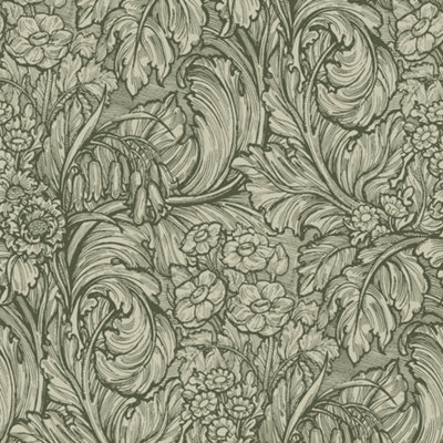 Llewelyn-Bowen Off The Wall Green Floral LB25136 Wallpaper