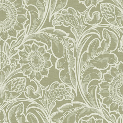 Llewelyn-Bowen Off The Wall Green Floral LB25153 Wallpaper