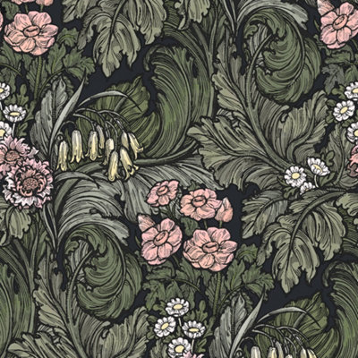 Llewelyn-Bowen Off The Wall Pink Floral LB25138 Wallpaper