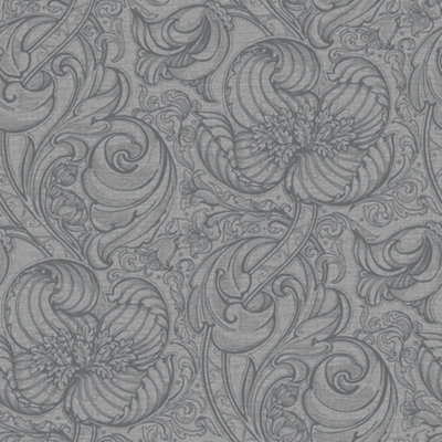 Llewelyn-Bowen Off The Wall Silver Grey Floral LB25114 Wallpaper