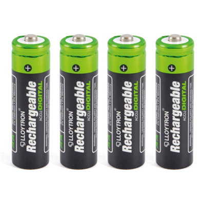 LLOYTRON NiMH Rechargeable AccuDigital Batteries AA Size 1300mAh 4 Pack