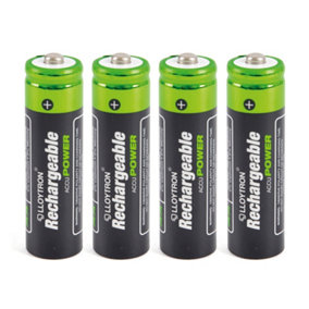 LLOYTRON NiMH Rechargeable AccuPower Batteries AA Size 800mAh 4 Pack