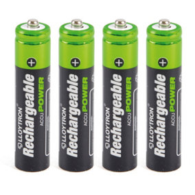 LLOYTRON NiMH Rechargeable AccuPower Batteries AAA Size 550mAh  4 Pack