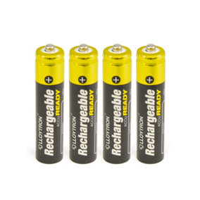 LLOYTRON NiMH Rechargeable AccuReady Batteries, AAA Size/550mAh/Ready to Use/4 Pack