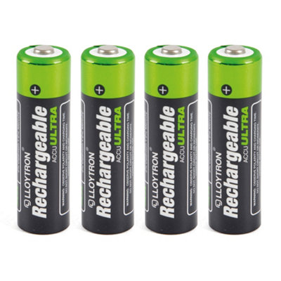 LLOYTRON NiMH Rechargeable AccuUltra Batteries, AA Size, 2700mAh  4 Pack