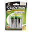 LLOYTRON NiMH Rechargeable AccuUltra Batteries C Size 3000mAh 2 Pack