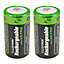 LLOYTRON NiMH Rechargeable AccuUltra Batteries D Size 3000mAh 2 Pack