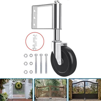 Heavy Duty Gate Wheel 5 Inch - Spring Loaded Swivel Caster For Metal Fences