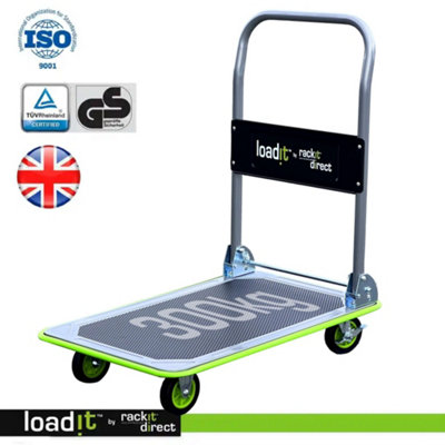 LoadIt 300kg Folding Foldable Flatbed Platform Trolley, Hand Truck, Moving Trolley on Wheels, Heavy Duty, ISO 9001 & TUV GS