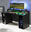 Loadout Black Gaming Desk 2 Shelves with Colour Changing LED