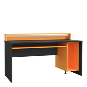 Loadout Black/Orange Gaming Desk with Colour Changing LED