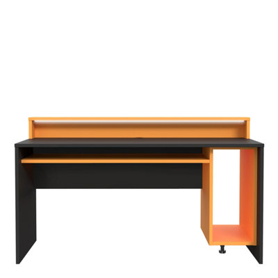 Loadout Black/Orange Gaming Desk with Colour Changing LED