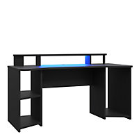 Loadout Curved Black Gaming Desk with Colour Changing LED