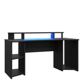 Loadout Curved Black Gaming Desk with Colour Changing LED