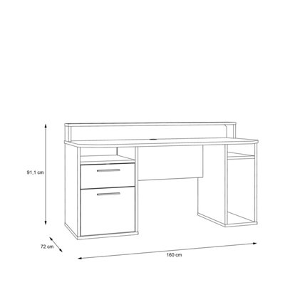 Loadout White Gaming Desk with Colour Changing LED