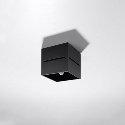 Lobo Aluminium Black 1 Light Classic Ceiling Light