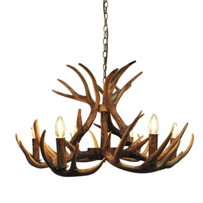 Lochranza Rustic Antler 6 Light Pendant Ceiling Light | DIY at B&Q