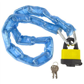 Lock and Chain With Plastic Cover Heavy Duty Waterproof Padlock