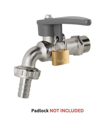 Lockable Lever Tap 1/2" BSPM Inlet with Hose Barb Brass Side Lock ...