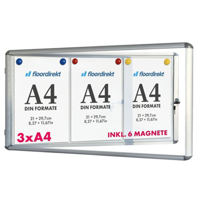 Lockable Magnetic Notice Board Indoor Display Case for Office School ...