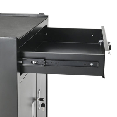 Lockable Metal Tool Trolley Rolling Storage Cabinet for Workshops & Garages