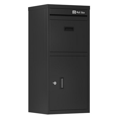 Lockable Parcel Drop Box 101cm Large Secure Outdoor Metal Delivery Box ...
