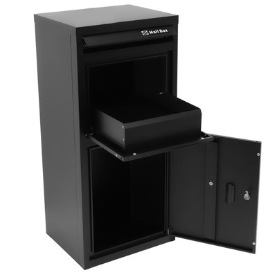 Lockable Parcel Drop Box 101cm Large Secure Outdoor Metal Delivery Box ...