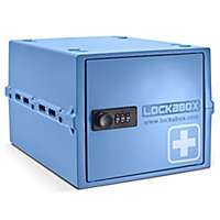 Lockabox One - Everyday Lockable Storage Box for Food, Medicines, Tech, and Home Safety (Medi Blue)